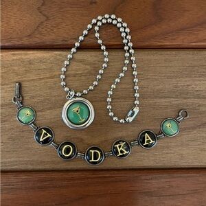 VINTAGE custom vodka-themed jewelry set